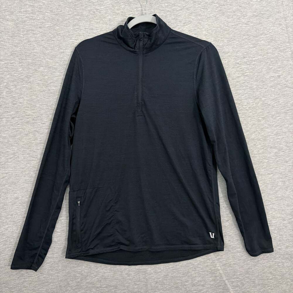 Vuori Mens Size Small Dark Blue Ponto DreamKnit Half Zip Pullover Shirt
